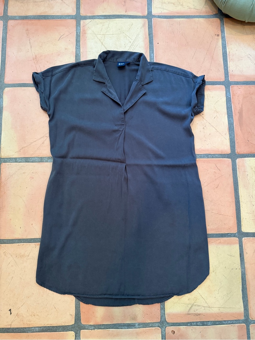 GAP Dark Grey Short Sleeve Collared Top